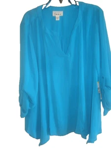Damen Plus Bluse Blau Größe 2X NEU - Bild 1 von 3