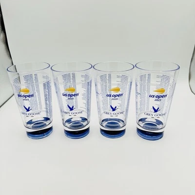 (4) 2025 US Open Tenis Gris Ganso Miel Deuce Taza Plástica Vidrio Recuerdo RARO Foto 1 de 4