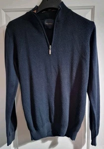 Guide London Half Zip Sweater Pullover Navy Blue NWT Size M Waffle Knit - Picture 1 of 10