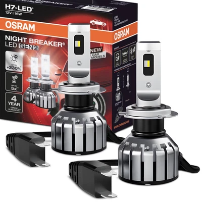 2x OSRAM NIGHT BREAKER® LED GEN 2 H7 Fernlicht-Lampen 12V 16W 6000K PX26d +230% - Bild 1 von 4