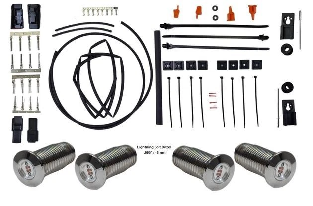 Paul Yaffe Lightning Bolts Run/Turn/Brake Light Kit Chrome #PYO:BB-LB-C - Image 1 of 1