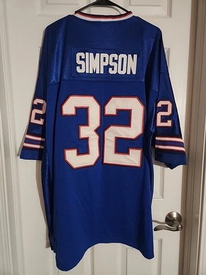 Camiseta OJ Simpson Buffalo Bills #32 Mitchell & Ness NFL Throwbacks Azul Talla 3XL Foto 1 de 4