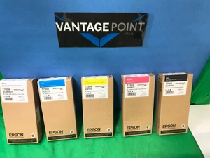 (5X) EPSON TINTE T7301 SCHWARZ/T7302 CYAN/T7303 MAGENTA/T7304 GELB/T730A WEISS* - Bild 1 von 6