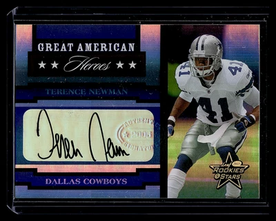 Leaf Rookies and Stars Great American Heroes Terence Newman 2005 automático #D/150 Foto 1 de 3