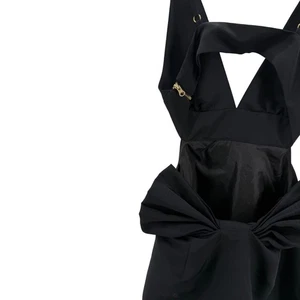 LoveShack ausgefallenes schwarzes Oversize-Minikleid Schleife tiefer V-Ausschnitt XS Party 495 $ - Bild 1 von 8