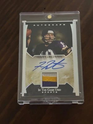 2022 Leaf In the Game Used #GUA-FT1 Fran Tarkenton Patch Auto 1/2 - Image 1 of 2