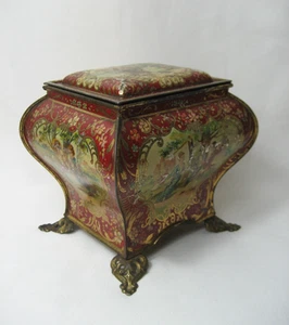 Alte RIQUET Kakao Leipzig - Gautzsch Fabrikmarke Reklame Blechdose um 1900 - Bild 1 von 11