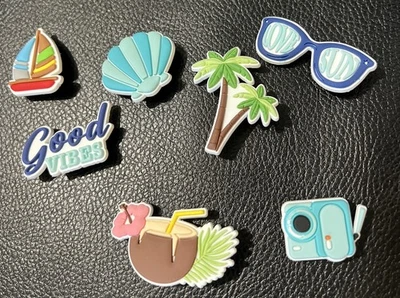 7 Piece Crocs Pin Em’s Add on’s Shoes Beach Vibe - Image 1 of 2