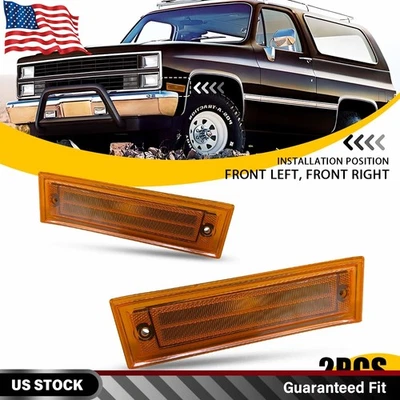 2X Lámpara de señal de giro de luz lateral ámbar para Chevrolet K5 Blazer 1981-1991 Foto 1 de 4