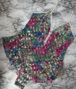 Vintage Victoria's Secret Gold Label Dessous Medium Teddie Blumen transparent Rüschen - Bild 1 von 11