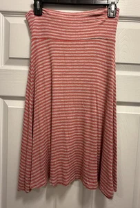 Gonna donna azzurra Lularoe taglia XS EUC+ grigio/rosa righe/maglia a costine - Foto 1 di 4