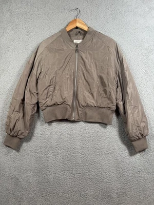 Chaqueta Happily Gris Mujer Grande Marrón Bombardero Cremallera Completa Puffer Poliéster Foto 1 de 4