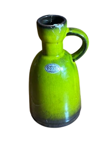 Jarrón jarra con mango de cerámica alemana Jopeko Keramik cerámica verde 7" 903-18 agrietado - Imagen 1 de 12