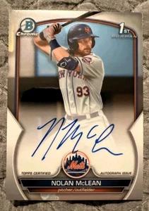 2023 Bowman Draft 1st Chrome Prospect Auto Nolan McLean - New York Mets #CDA-NM - Picture 1 of 2