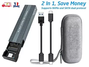M.2 NVME NGFF SSD Adaptateur de Boîtier USB C 3.1 10Gbps SATA PCIe M-Key(B+M Key - Picture 1 of 6