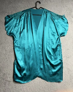 Fantasies By Morgan Taylor Woman One Size ￼Jade Green Midi Robe Pocket Gorgeous - Picture 1 of 16