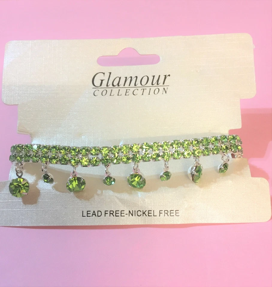 7.5" " SILVER & GOLD PLATED  BRAC/ ANK/ PENDENT/EAR  MULTI & CRYSTAL RHINESTONE - Image 1 of 1