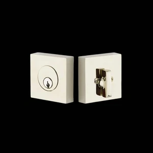 NEW Emtek Square Brass Polished Single Cylinder Deadbolt - Picture 1 of 1
