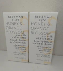 Beekman 1802 Goat Milk Stick of Butter Honey & Orange Blossom 1 oz SET of 2 Rare - Picture 1 of 3