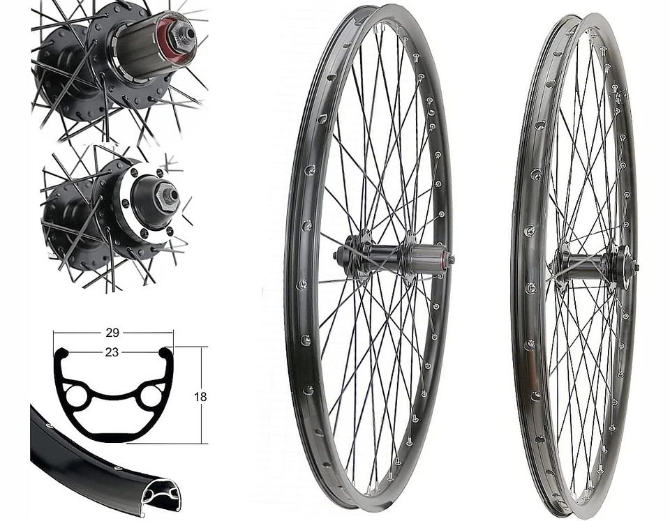LAUFRADSATZ 26" Disc MTB 8/9/10 fach Alu Hohlkammerfelge 6 Loch f.Scheibenbremse - Bild 1 von 1