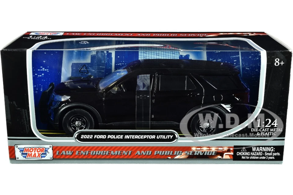 Motormax 76990BK 2022 Ford Police Interceptor Utility 1/24 Diecast Model Car