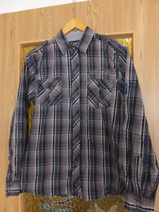 Herren Langarm Hemd von KMD Größe 39/40 Blau,Grau - Bild 1 von 1