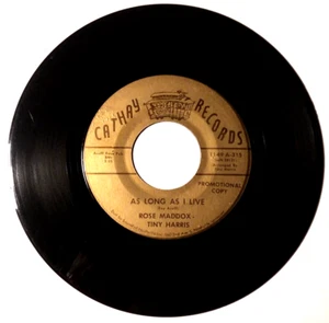 ROSE MADDOX &TINY HARRIS - As Long As I Live - Vinyl 45rpm - Cathay 1966 PROMO - Imagen 1 de 4