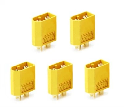 DJI F550 RC Male XT60 Connectors Plugs Power Li-Po Battery Lead (5pcs/bag) - Image 1 of 2