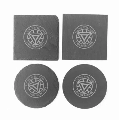 Iron Man I Love You 3000 Pizarra Posavasos Grabado Láser Café Regalo - Imagen 1 de 3