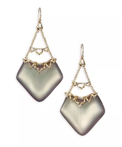 Alexis Bittar Goldkette, irisierende taupefarbene Lucite Ohrhänger, 2,8 Zoll - Bild 1 von 9
