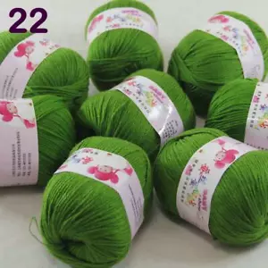Sale 8 ballsx 50gr DK Baby Soft Cashmere Silk Wool Hand Knitting Crochet Yarn 22 - Picture 1 of 4