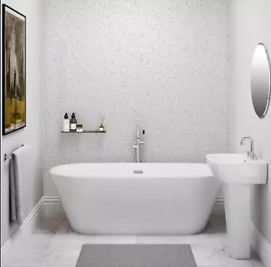 4 x White Sparkle Ceiling Wall Panels 250mm x 2.7m x 5mm Wall Panels, - Picture 1 of 4