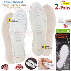 2 Paar Fleece Thermo Schuheinlagen Winter warm dick weich Pads Schuhe Stiefel 3-11 - Bild 1 von 18