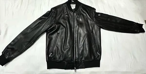William Rast Men’s Moto Basic Leather Jacket, Black, Medium (Size L) - Picture 1 of 6