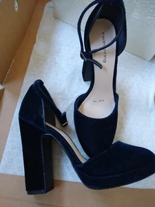REDHERRING Midnight Blue Velour Damen Plateau High Heel Riemchenschuh UK 6 - Bild 1 von 11