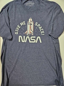 NASA T-shirt Mens 2XL Blue White Space Shuttle Graphic Casual Tee Mad Engine - Picture 1 of 6