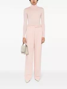 Polo RALPH LAUREN TURTLE NECK JUMPER 100% Cashmere Roll Knit Pastel Pink size S - Picture 1 of 15