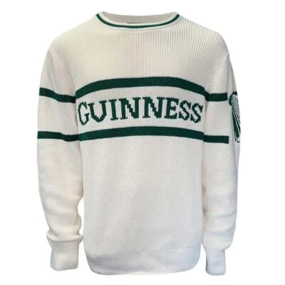 Guinness Crew Neck Harp Sleeve Knit Jumper Green