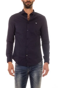 Camicia Armani Jeans AJ Shirt Cotone Uomo Blu 6X6C746N07Z 544 - Foto 1 di 9