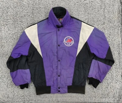 VTG Polaris Snowmobile Jacket LE Club PRO 1997 Mens Purple Black Lined Sz Lg - Image 1 of 4