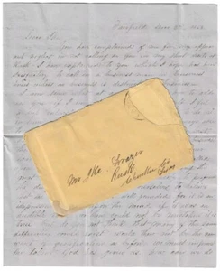 1858 Fairfield Texas Pioneer Letter William Bonner (1783-1877) Handwritten TX - Picture 1 of 1