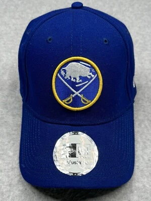 Шляпа Buffalo Sabres New Era регулируемая сзади синяя винтажная хоккейная OSFM - Изображение 1 из 4
