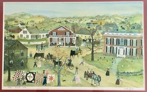 Quilt Sale, Early Lithograph of a painting by Will Moses #281/500 - Picture 1 of 2