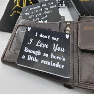 Herren Geldbörse Einsatz Geschenk für Papa Gravur Personalisiert Freund Geschenk Weihnachten - Bild 1 von 5