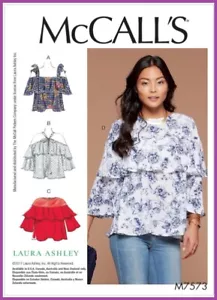 McCall's Pattern Misses Ruffle Tops w/Off-the-Shoulder Option M7573 6-14/14-22 - Picture 1 of 5