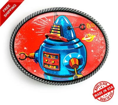 Ретро робот ремня пряжка - винтажная игрушка пространства марсиан ручной работы пряжка - 006 - Изображение 1 из 4
