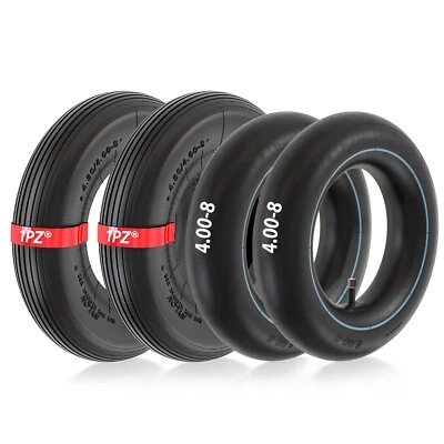 2x4.80/4.00-8 Tire & Inner Tube Replacement Pneumatic Wheel Lawn Garden Trailers - Image 1 of 4