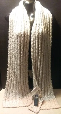 Hollister California Cableknit Grueso Plateado/Rosa Largo 76" Bufanda ¡NUEVO CON ETIQUETAS! Foto 1 de 4