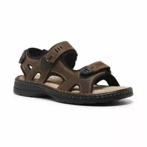 Mens Hush Puppies Simmer Brown Leather Sandals Shoes - Picture 1 of 5