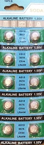 10 Pack 1.5V Alkaline Button Cell Batteries LR44 / AG13 / 357A Watches & Toys - Picture 1 of 1